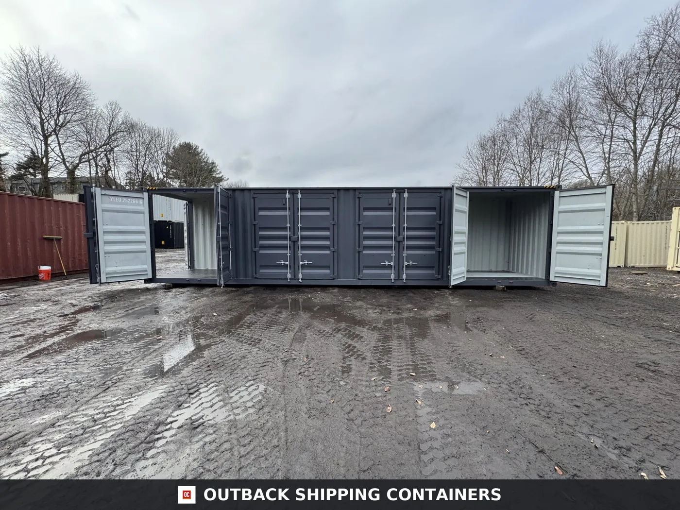40ft New High Cube Shipping Container – Wind & Watertight – Dk Gray – Unit YLEU252266-6
