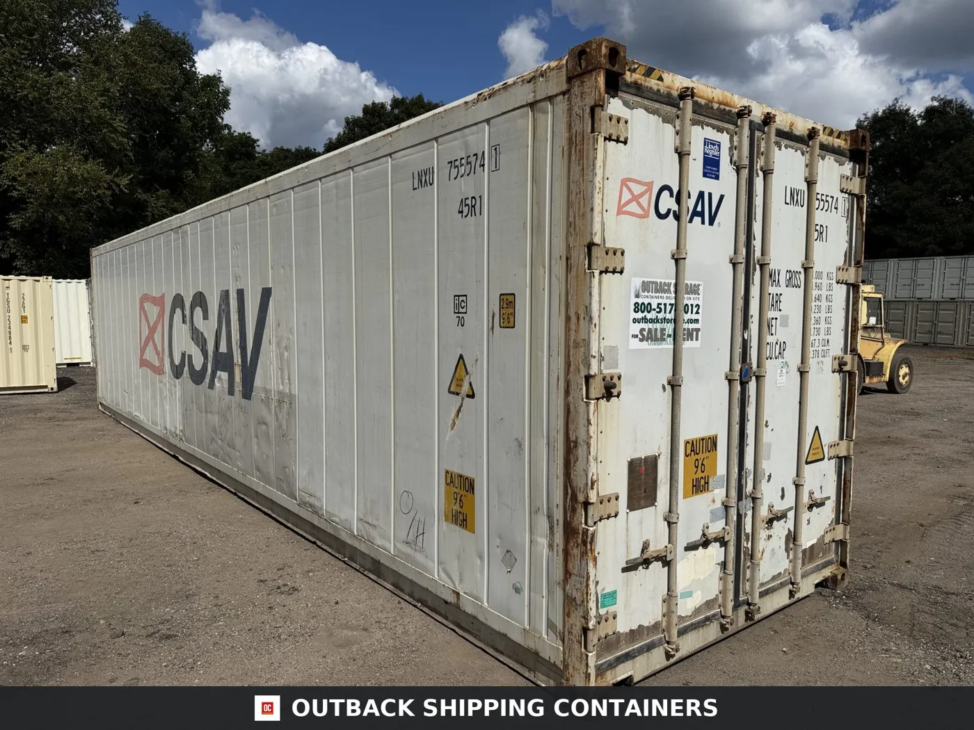 40ft As-Is High Cube Shipping Container – Wind & Watertight – White – Unit LNXU755574-1