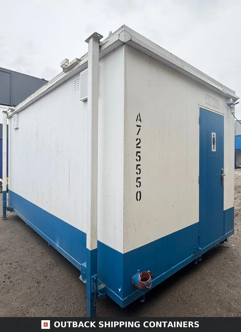 16 x 9 ft — 3+1 Toilet Block — Building Site Accommodation — Portable Anti-Vandal Cabin