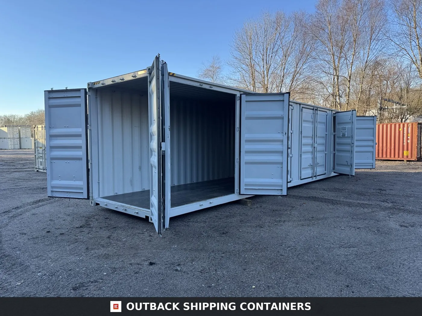 40ft New High Cube Shipping Container – Wind & Watertight – Gray – Unit YLEU251599-1