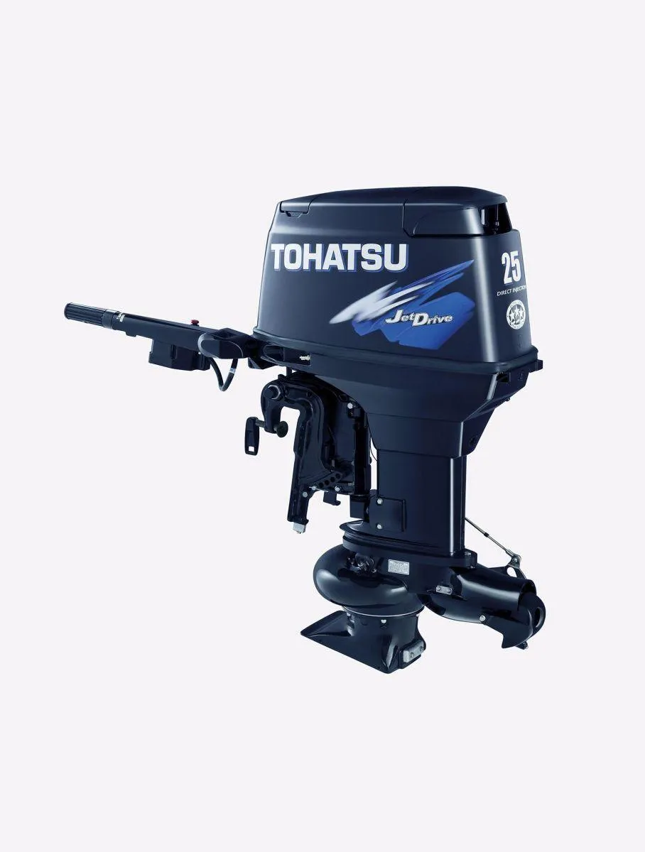 Tohatsu MD2582JETETOL, 25 HP, 20 IN SHAFT, ELECTRIC START ,TILLER