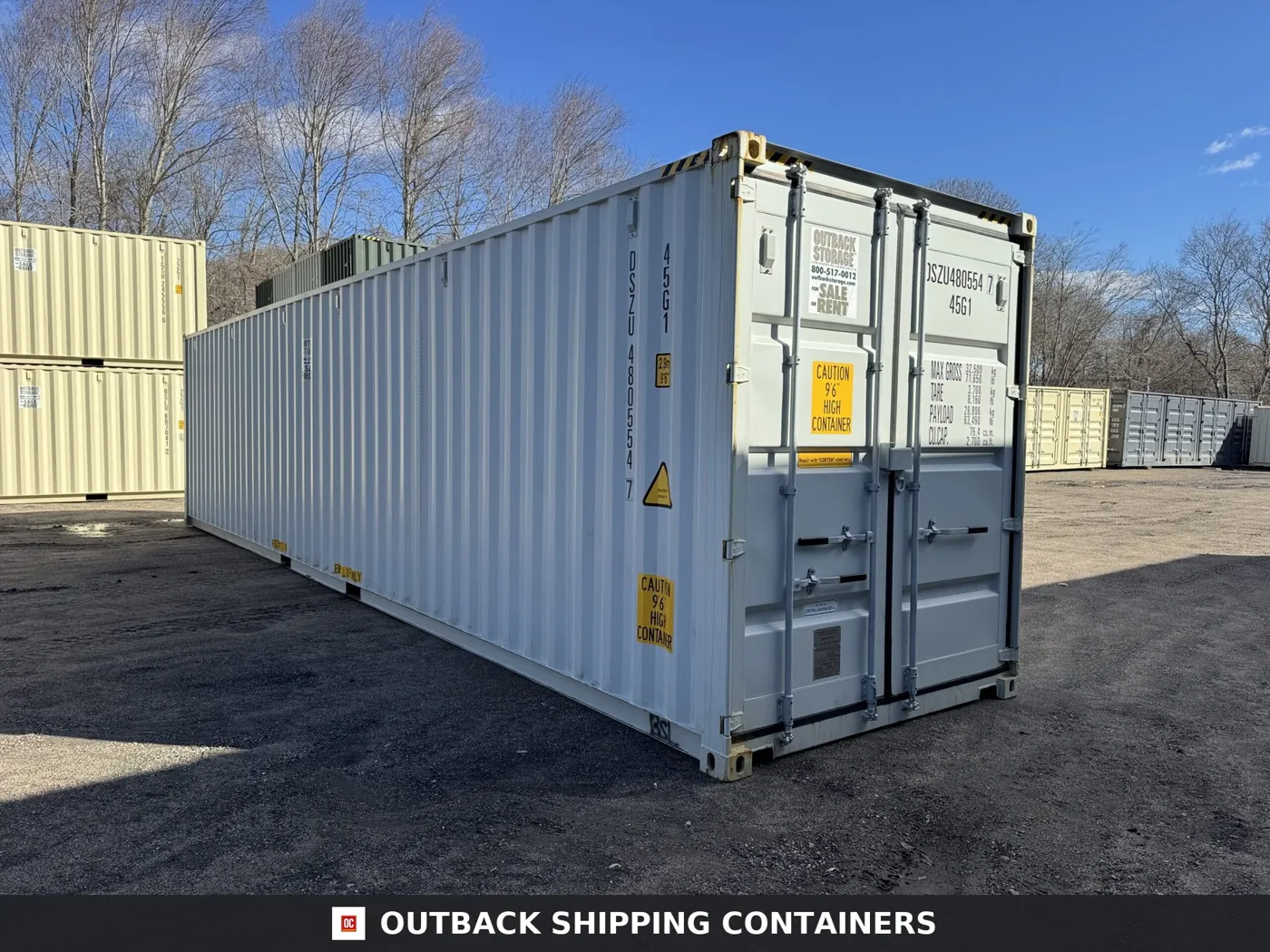 40ft New High Cube Shipping Container – Wind & Watertight – Unit DSZU480554-7
