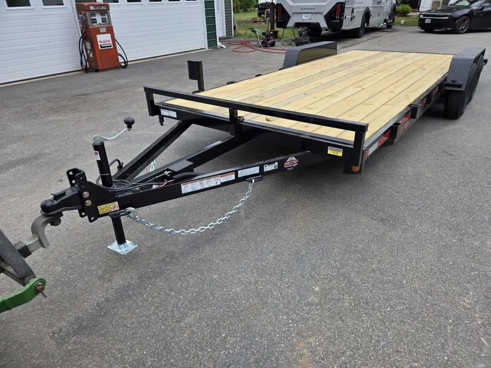 New2027 Quality Steel and Aluminum 7×20 9990lb gvwr open car hauler trailer flat bed Utility Trailer