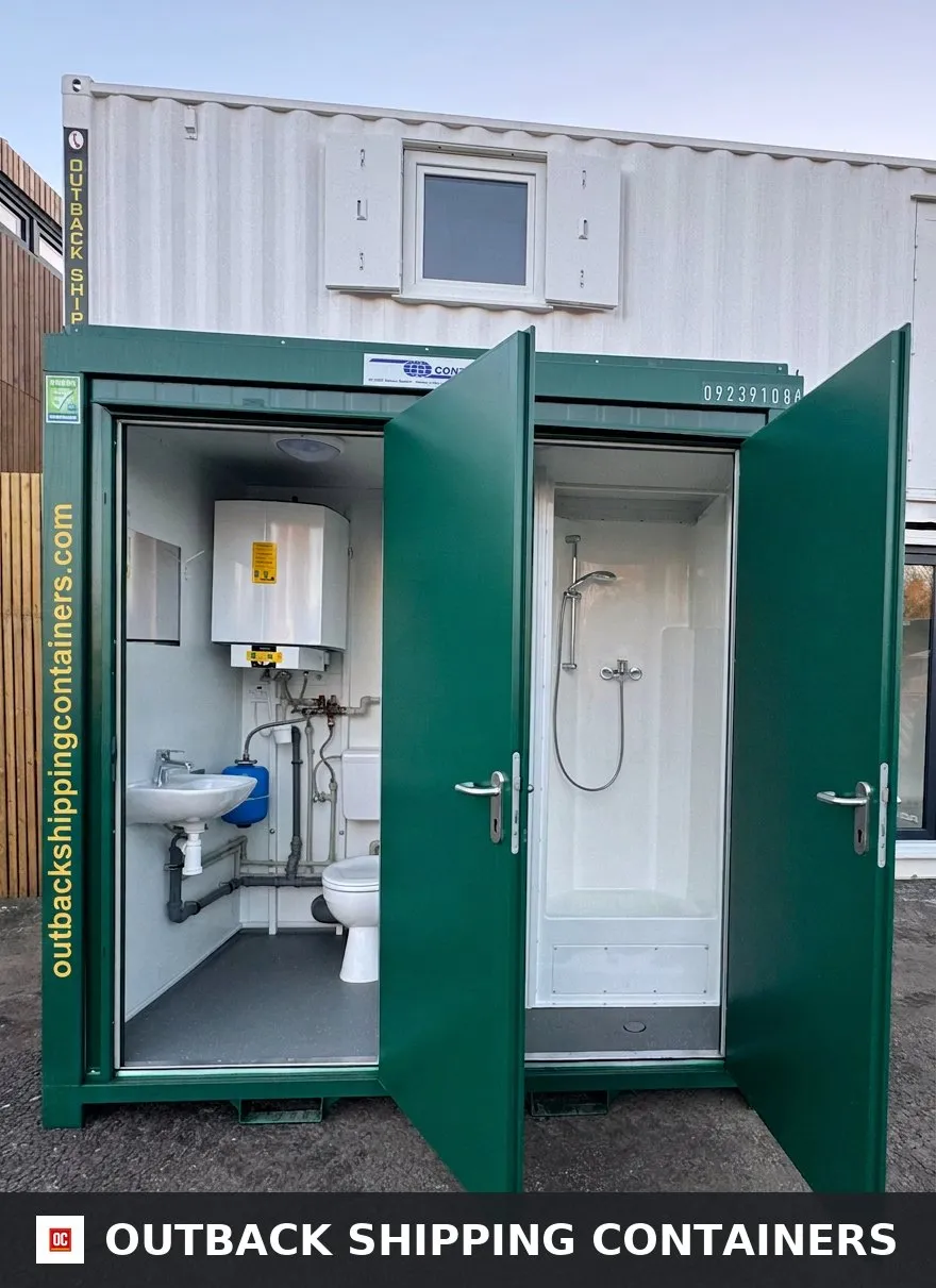 Toilet & Shower Block — 8 x 5 ft Brand New Portable — Green — No 855G