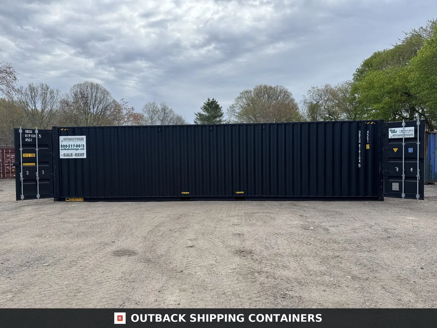 40ft New High Cube Shipping Container – Wind & Watertight – Black – Unit OBSU819104-5