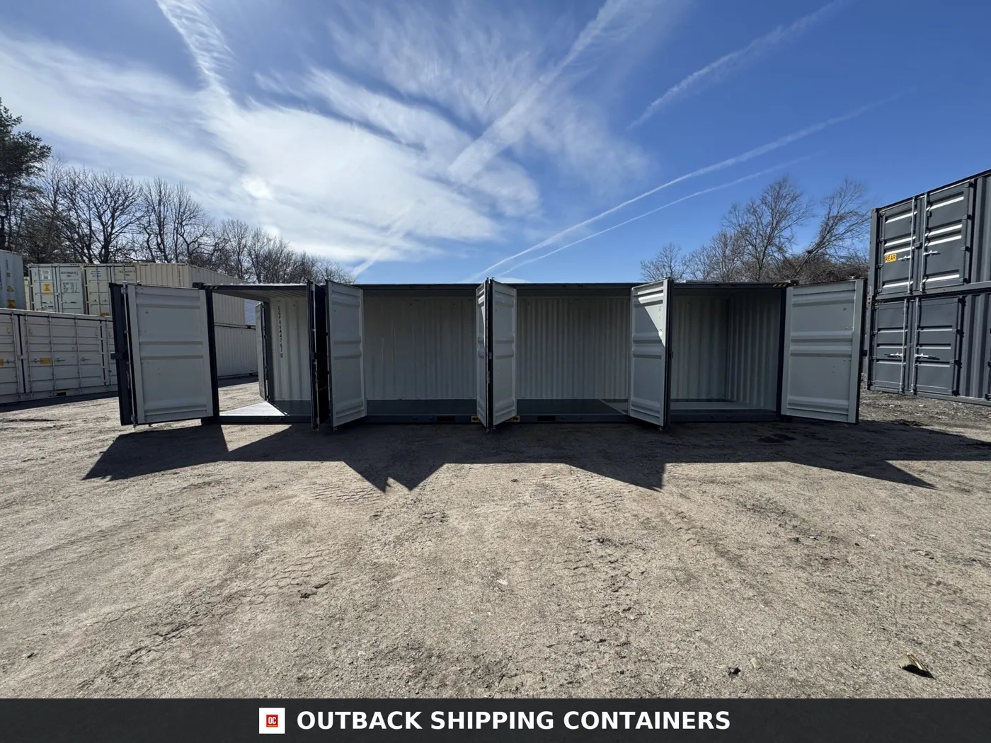 40ft New High Cube Shipping Container – Wind & Watertight – Dk Gray – Unit EPQU644763-0