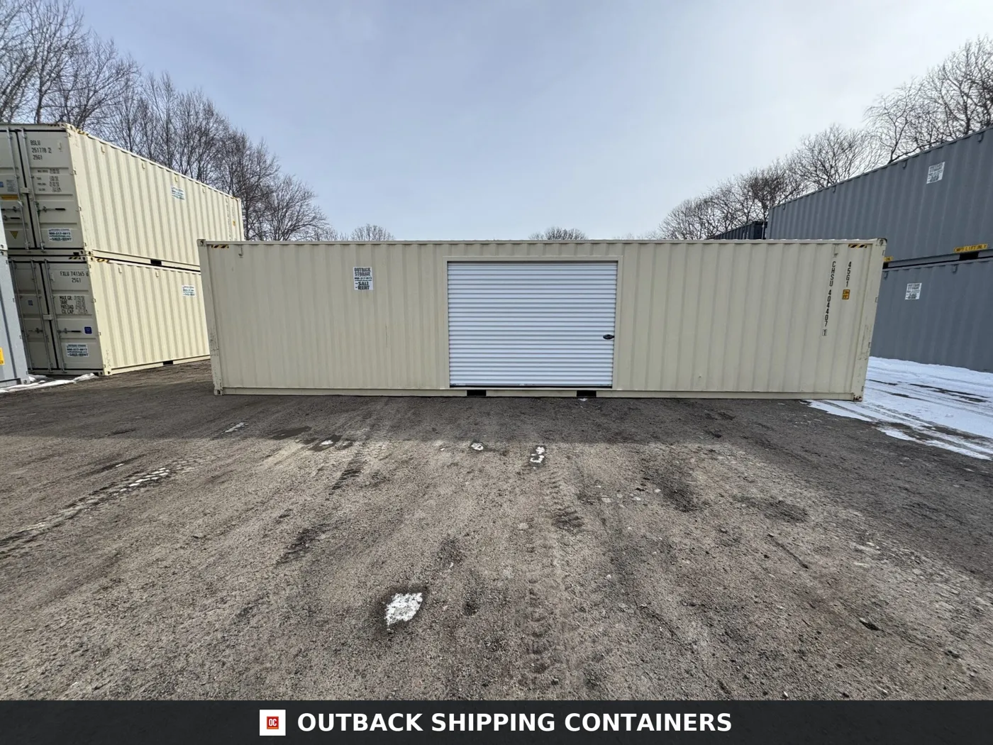 40ft New High Cube Shipping Container – Wind & Watertight – Beige – Unit CHSU404-407-1