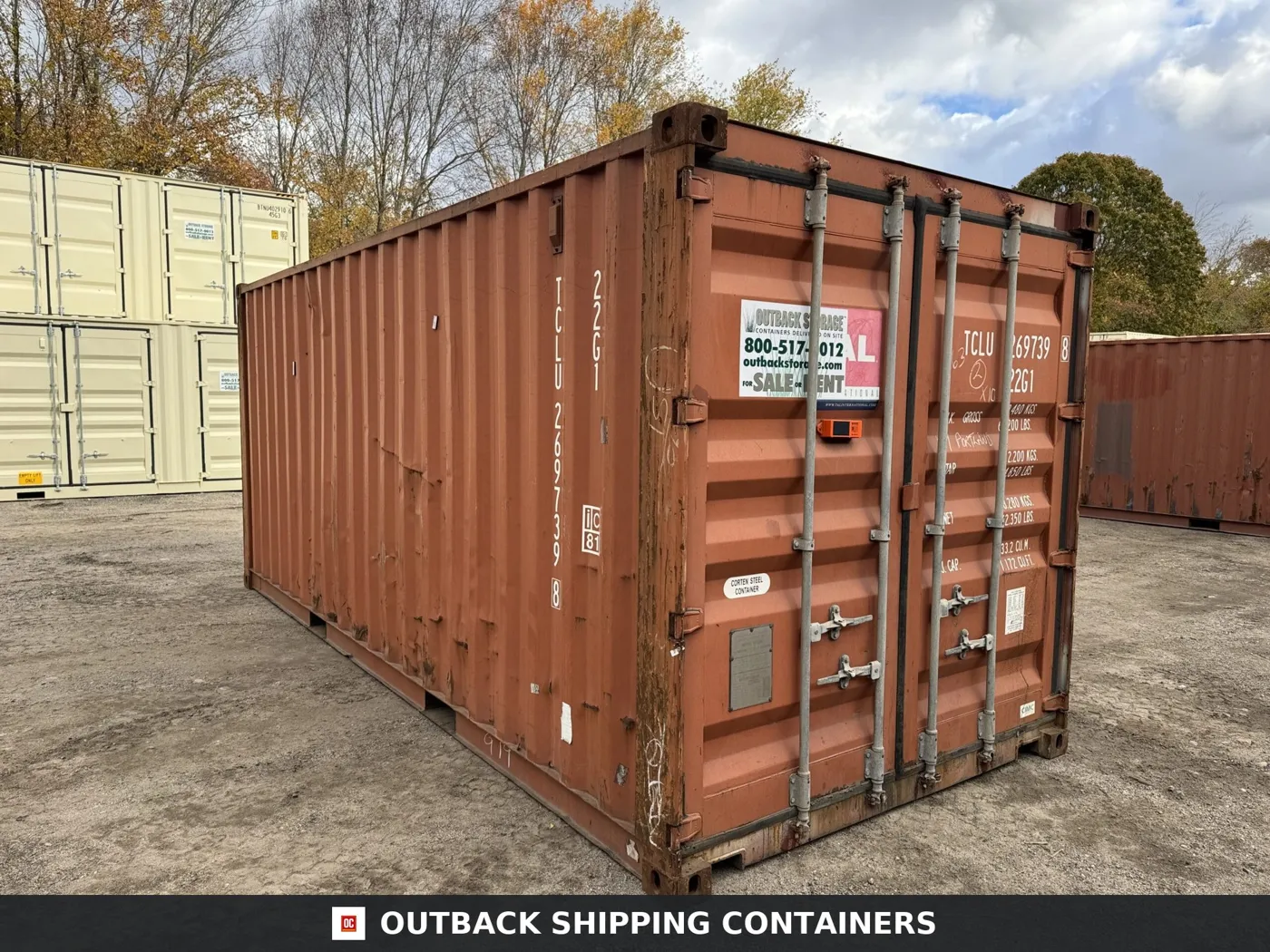 20ft Used Shipping Container – Wind & Watertight – Red – Unit TCLU269739-8