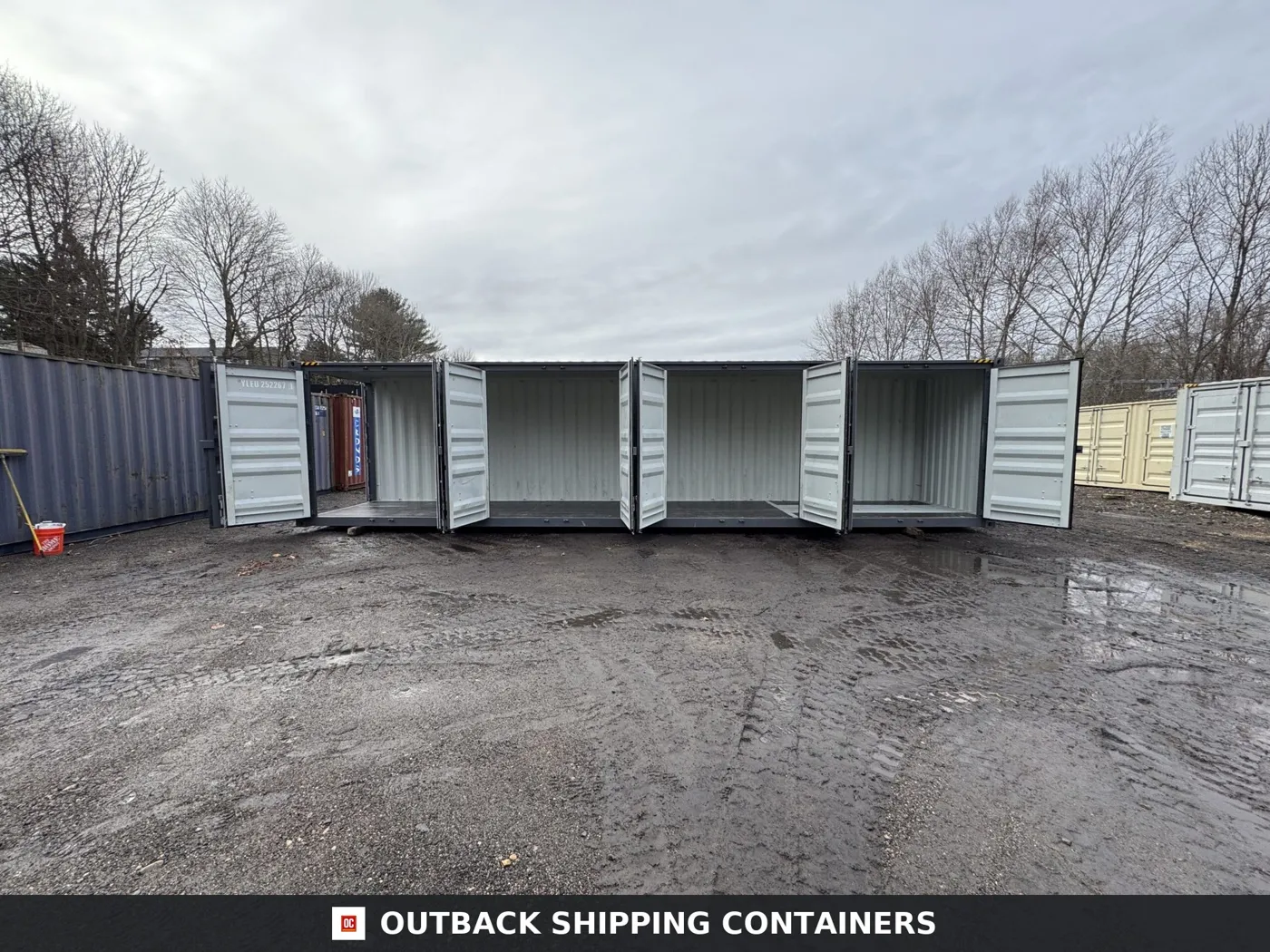 40ft New High Cube Shipping Container – Wind & Watertight – Dk Gray – Unit YLEU252267-1