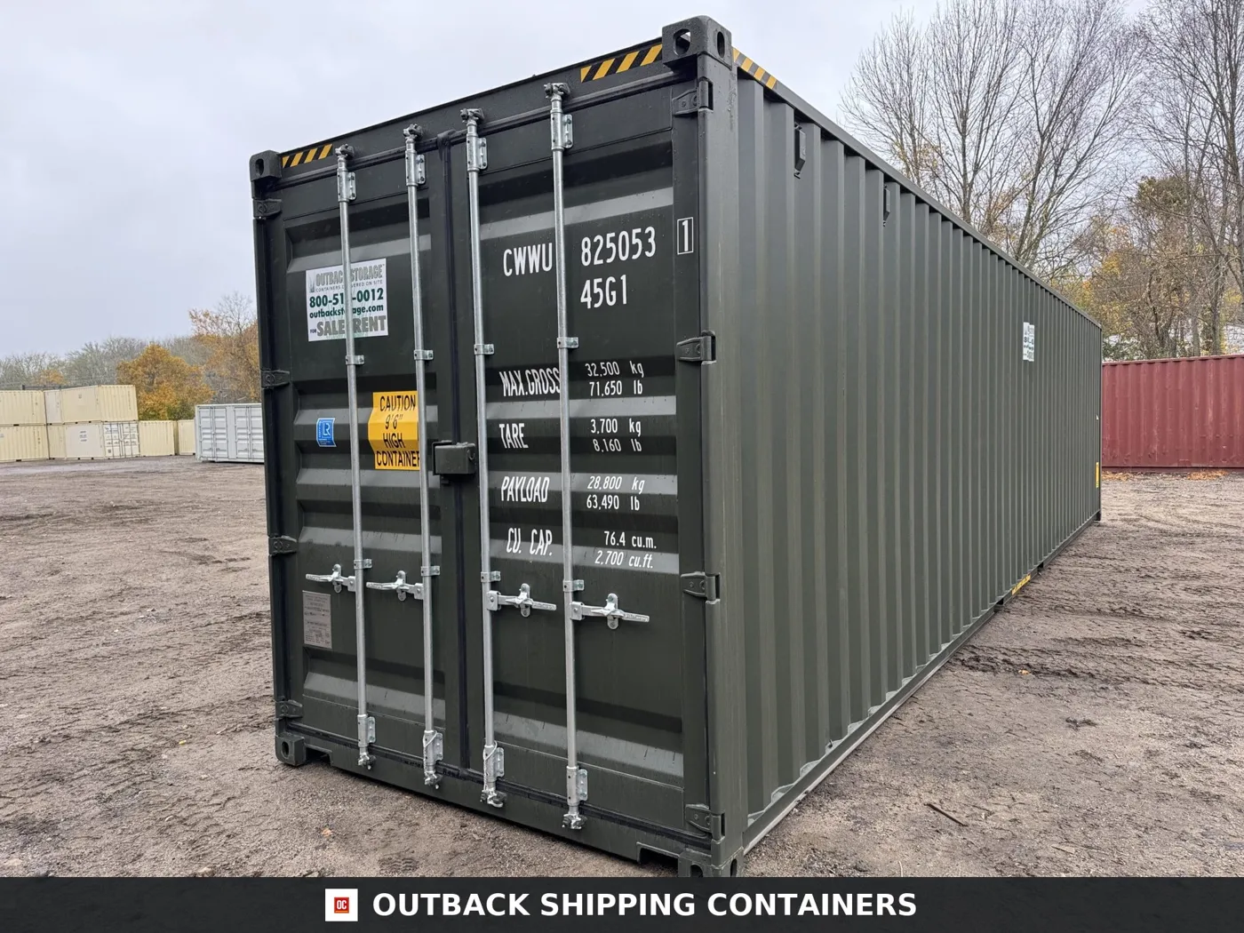 40ft New High Cube Shipping Container – Wind & Watertight – Unit CWWU825053-1