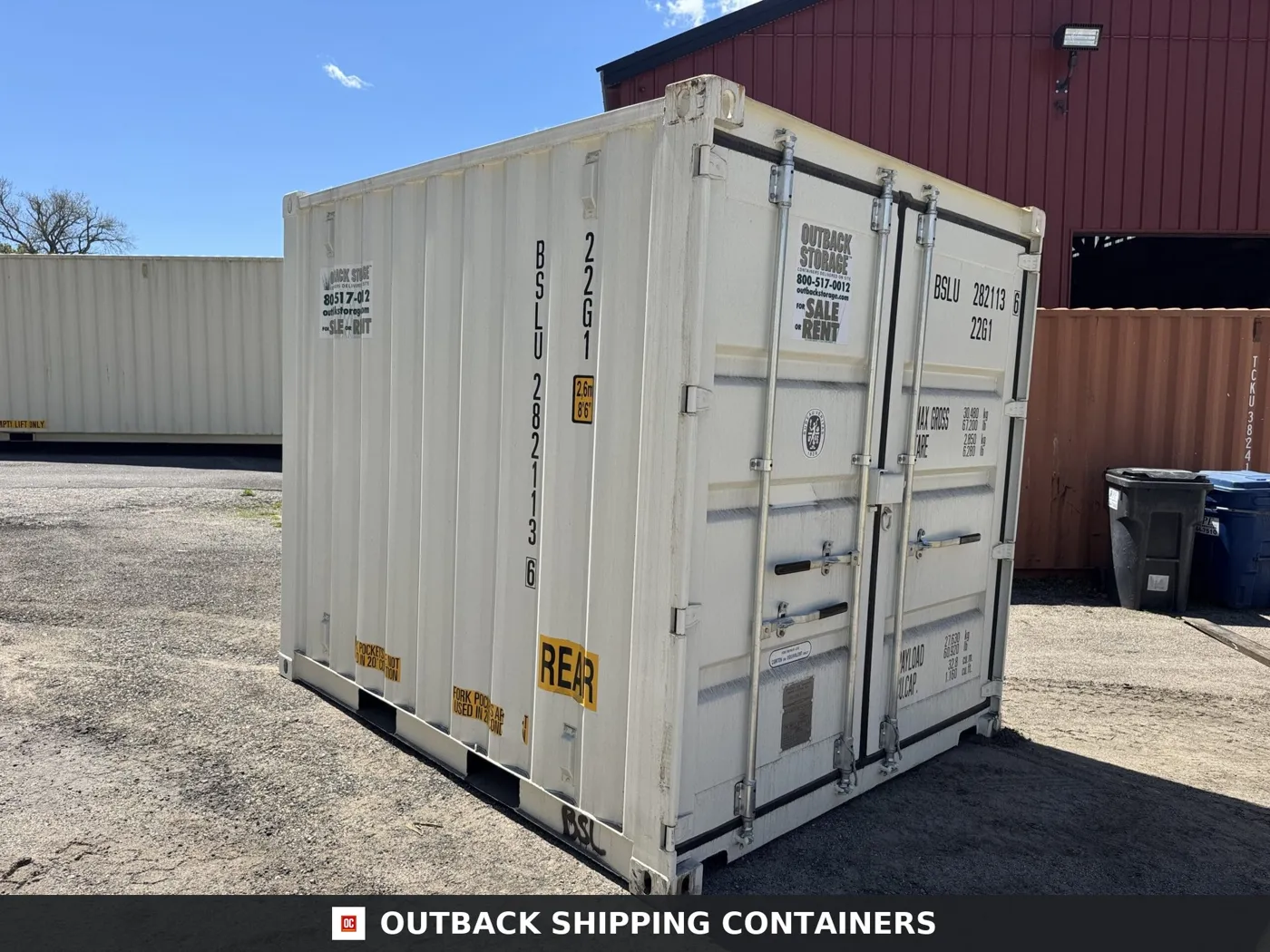 10ft New Shipping / Storage Container – Wind & Watertight – White – Unit BSLU282113-6