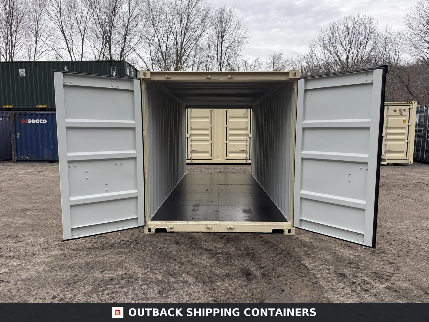 20ft New Shipping Container – Wind & Watertight – Beige – Unit BSLU241108-6
