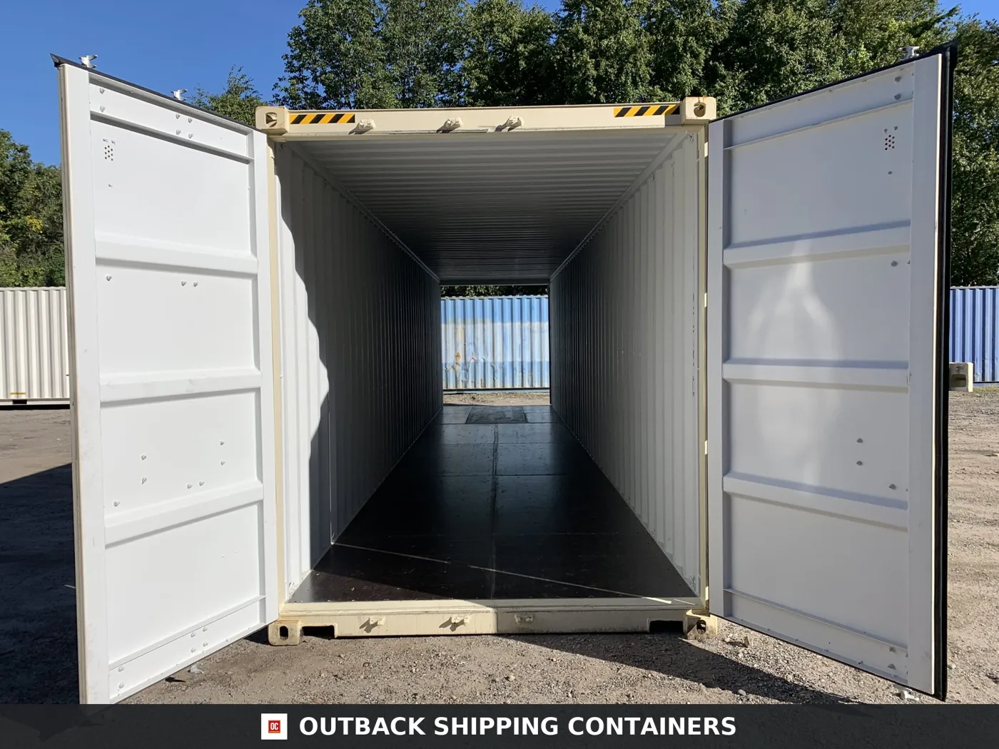 40ft New High Cube Shipping Container – Wind & Watertight – Beige – Unit FXLU819379-3