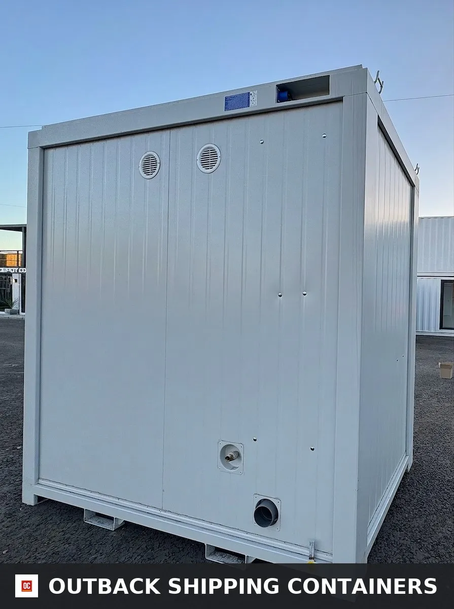NEW 1 Toilet & 1 Shower Block — 8 x 5 ft — Portable Containex — Grey — No 855