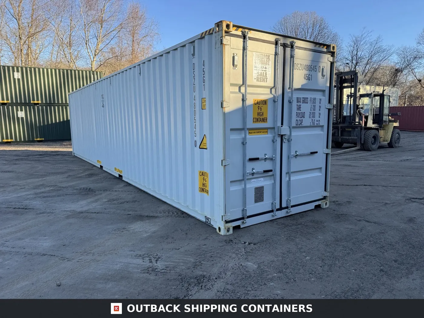 40ft New High Cube Shipping Container – Wind & Watertight – Gray – Unit DSZU480545-0