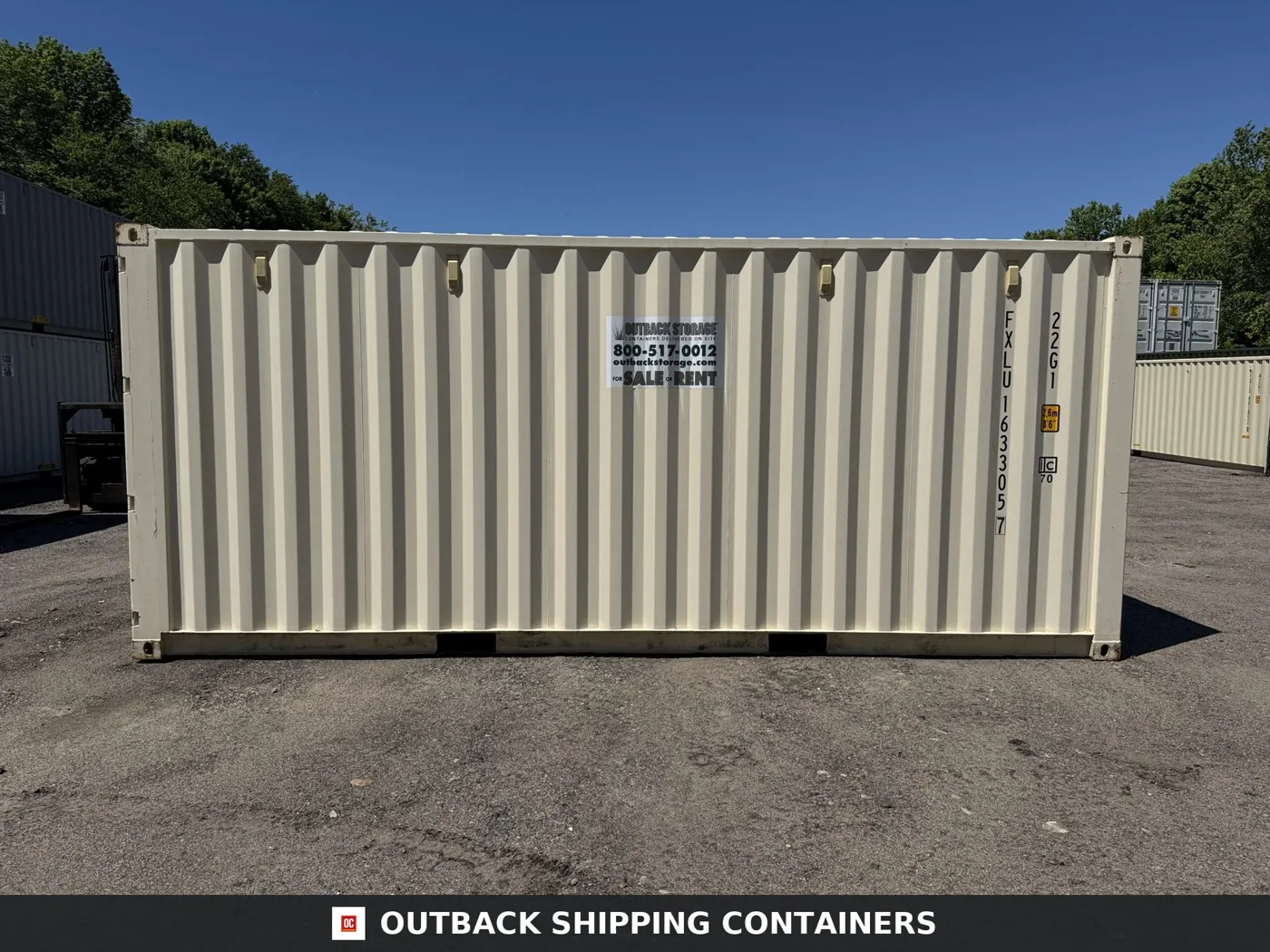 20ft Used Shipping Container – Wind & Watertight – Beige – Unit FBXU163305-7