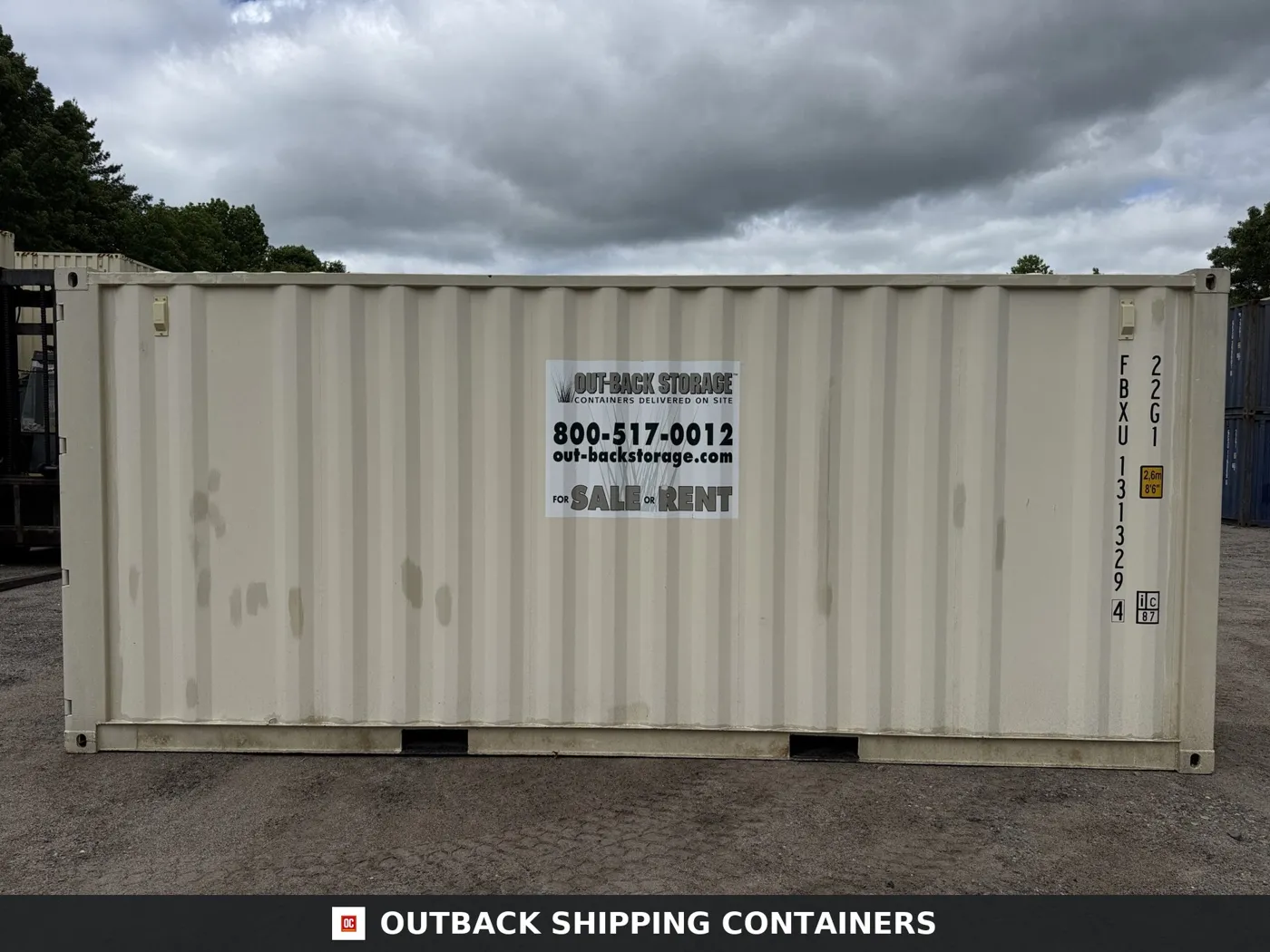 20ft Used Shipping Container – Wind & Watertight – Beige – Unit FBXU131329-4