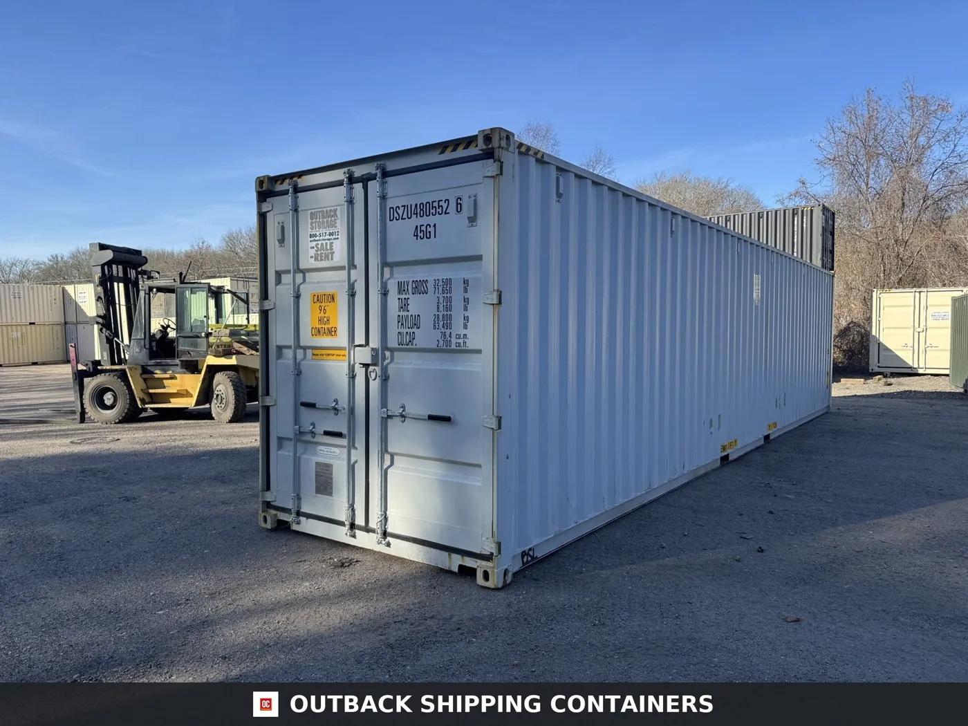 40ft New High Cube Shipping Container – Wind & Watertight – Gray – Unit DSZU480552-6