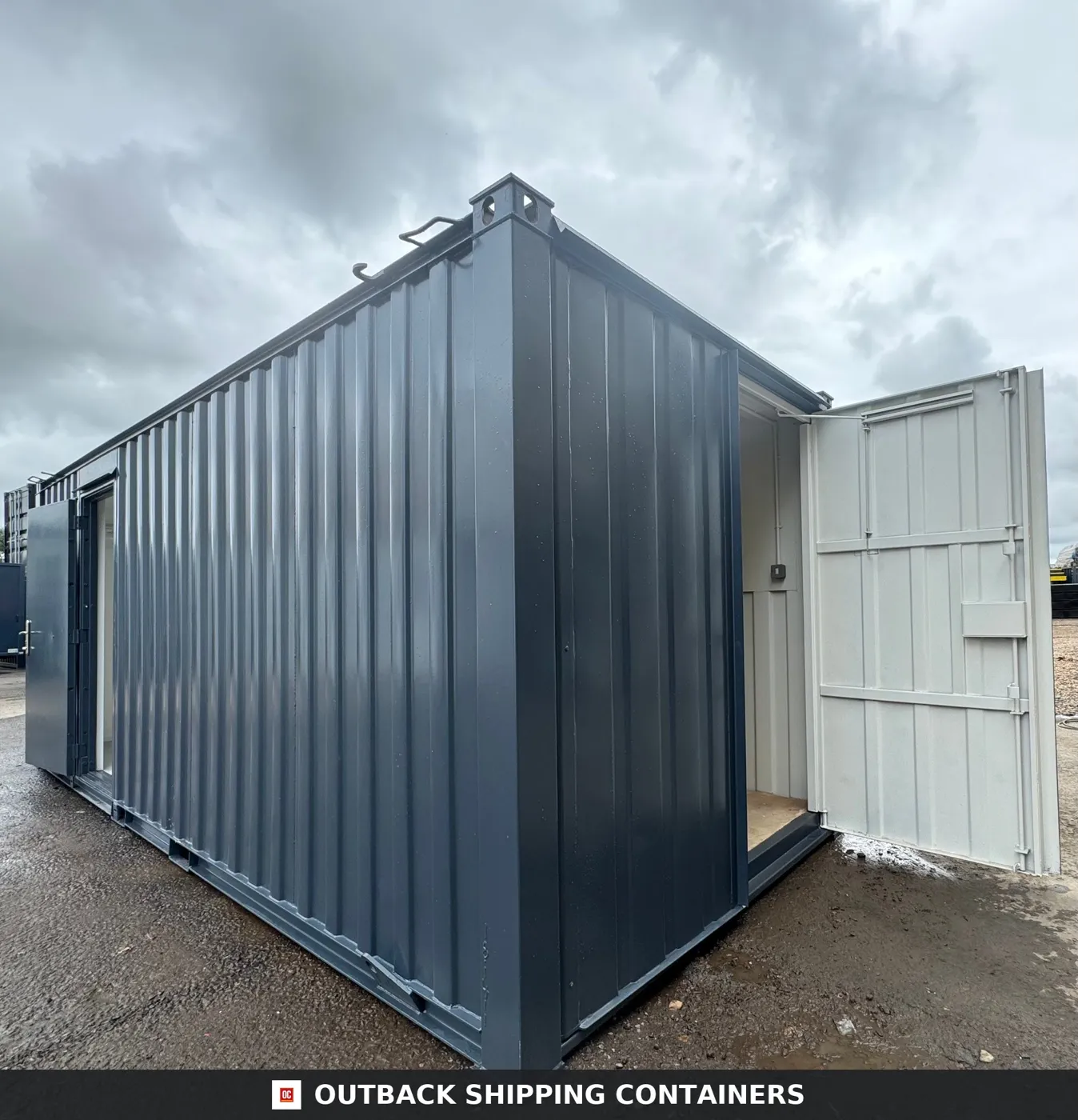 21x8 ft Office & Storage 50/50 Split Cabin — Anti-Vandal Portable Building