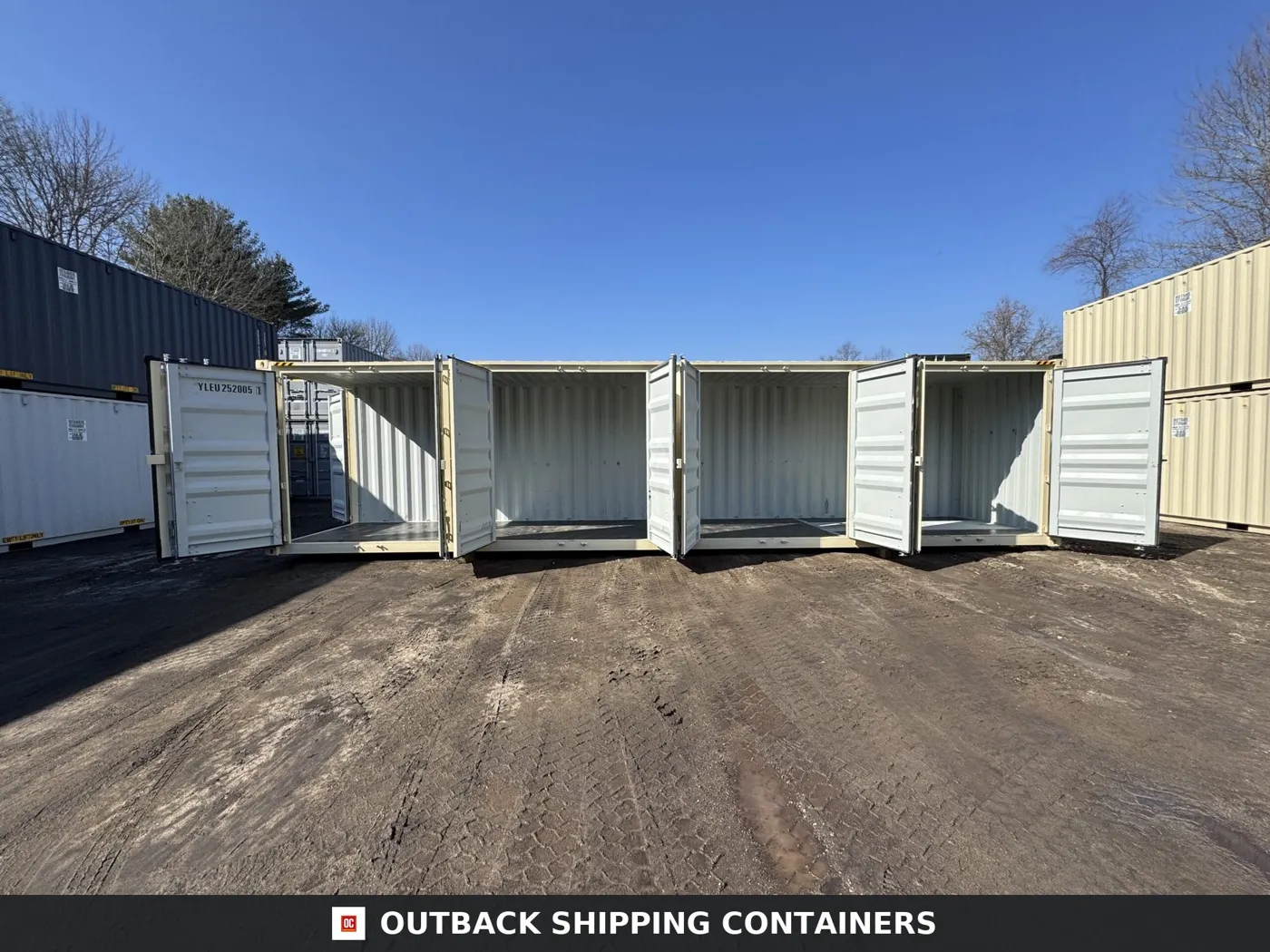 40ft New High Cube Shipping Container – Wind & Watertight – Beige – Unit YLEU252005-1