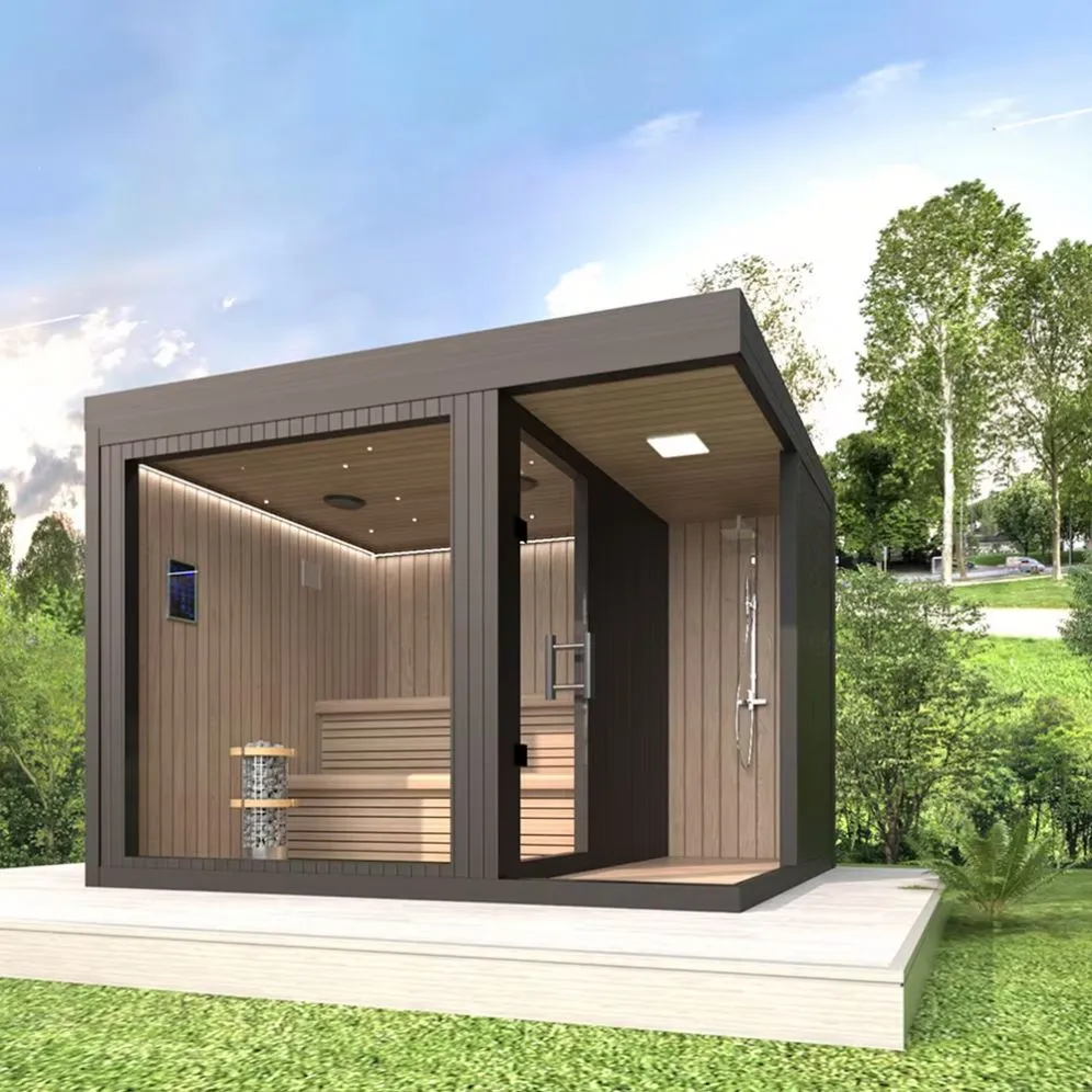 Modern 4–6 Person Outdoor Sauna Cabin – Premium Wood Spa Room with Glass Front & Custom Options,Starting Price: $19,999.00