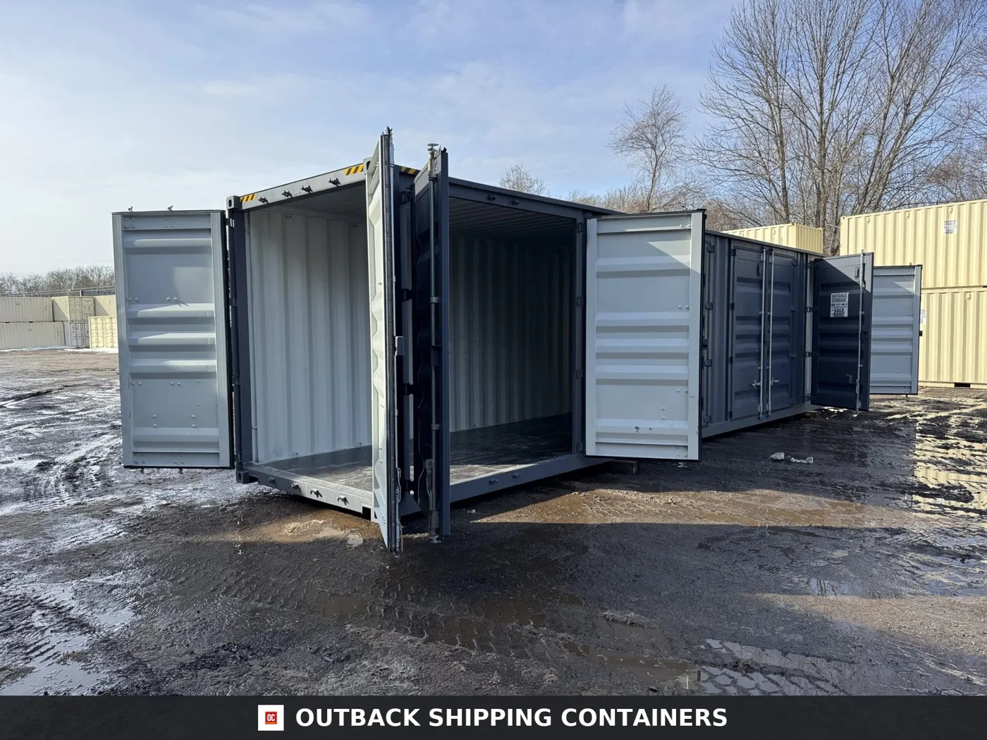40ft New High Cube Shipping Container – Wind & Watertight – Dk Gray – Unit YLEU252567-0