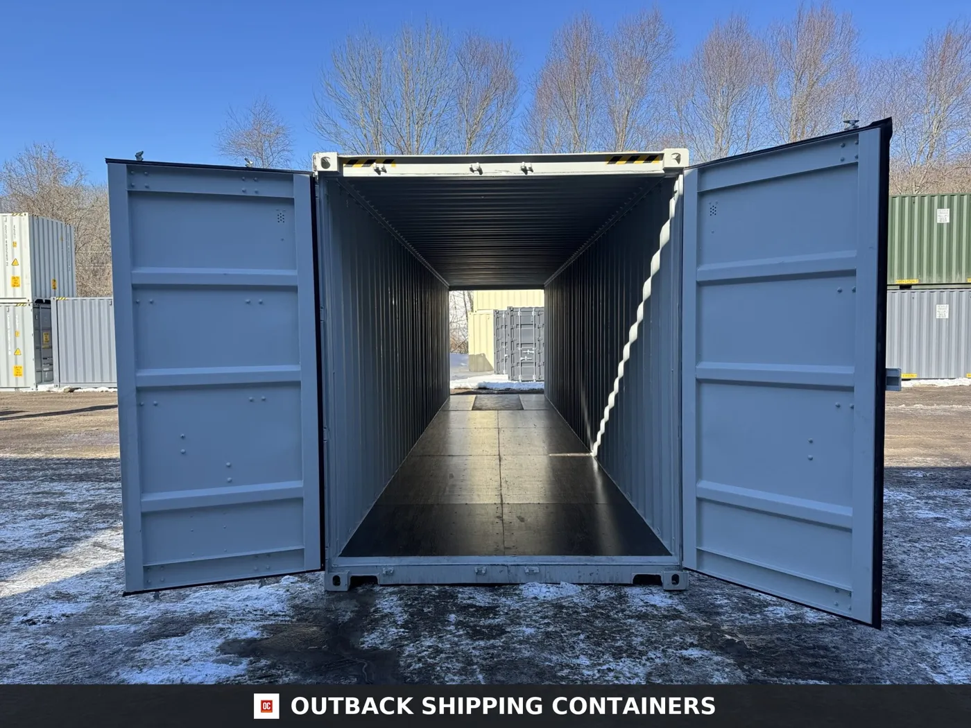 40ft New High Cube Shipping Container – Wind & Watertight – Gray – Unit DSZU490344-0