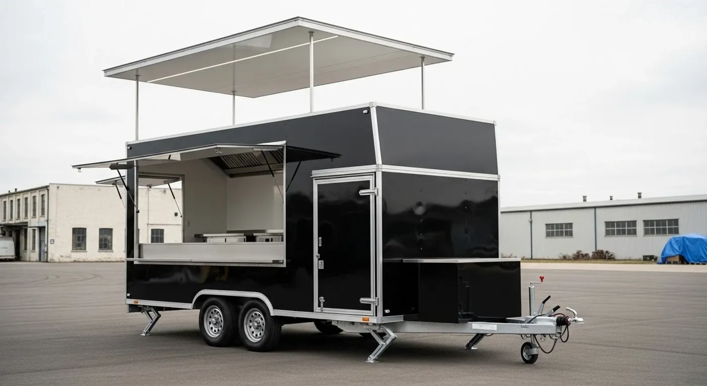 Mobile Food Truck Trailer for Sale with Full Kitchen Setup, Fully Equipped Hot D