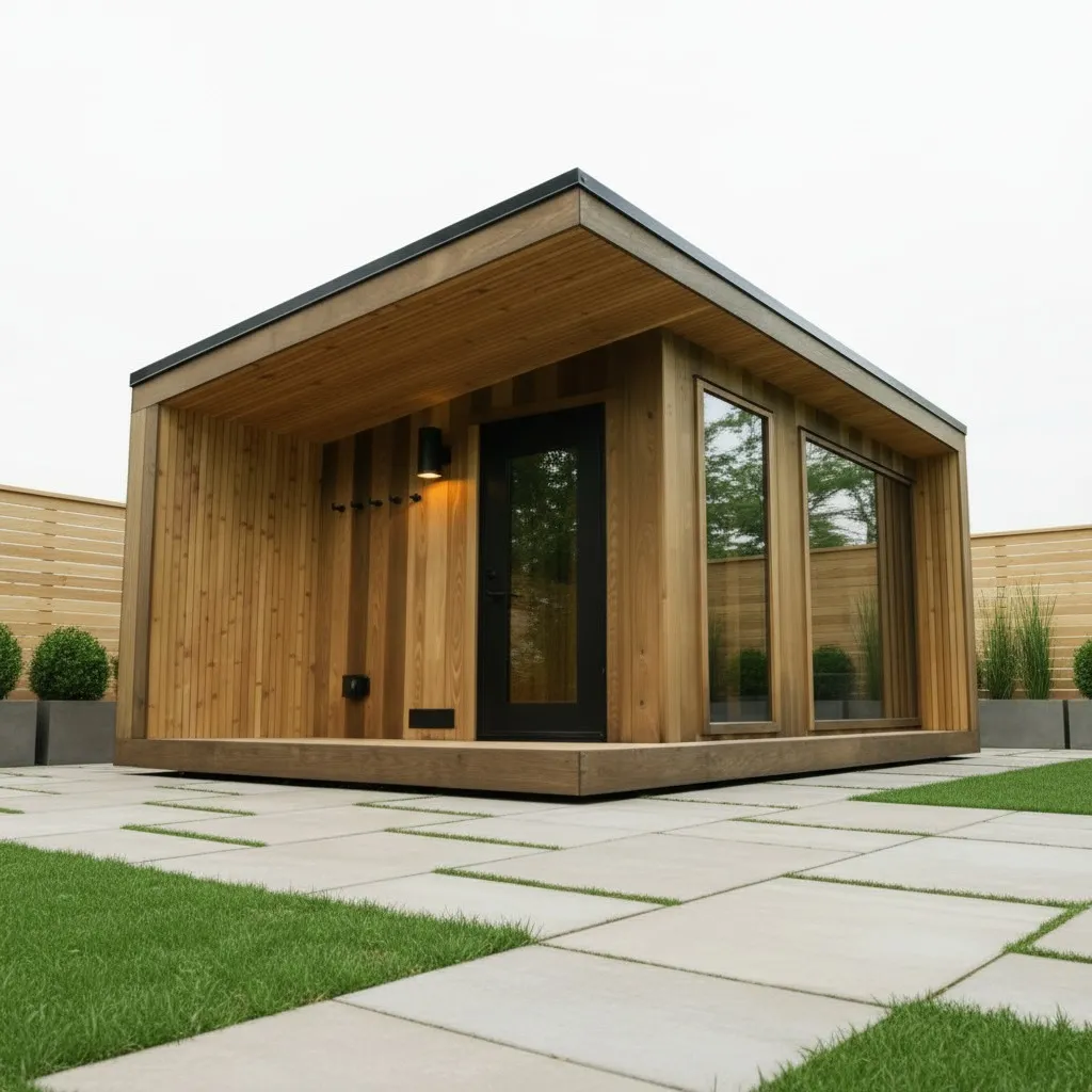Modern Outdoor Sauna Cabin with Front Canopy (4–6 Person),Price Starting