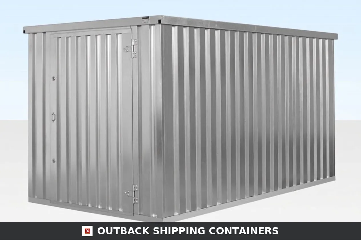 4m x 2.1m Flat Pack Container Store – Galvanised