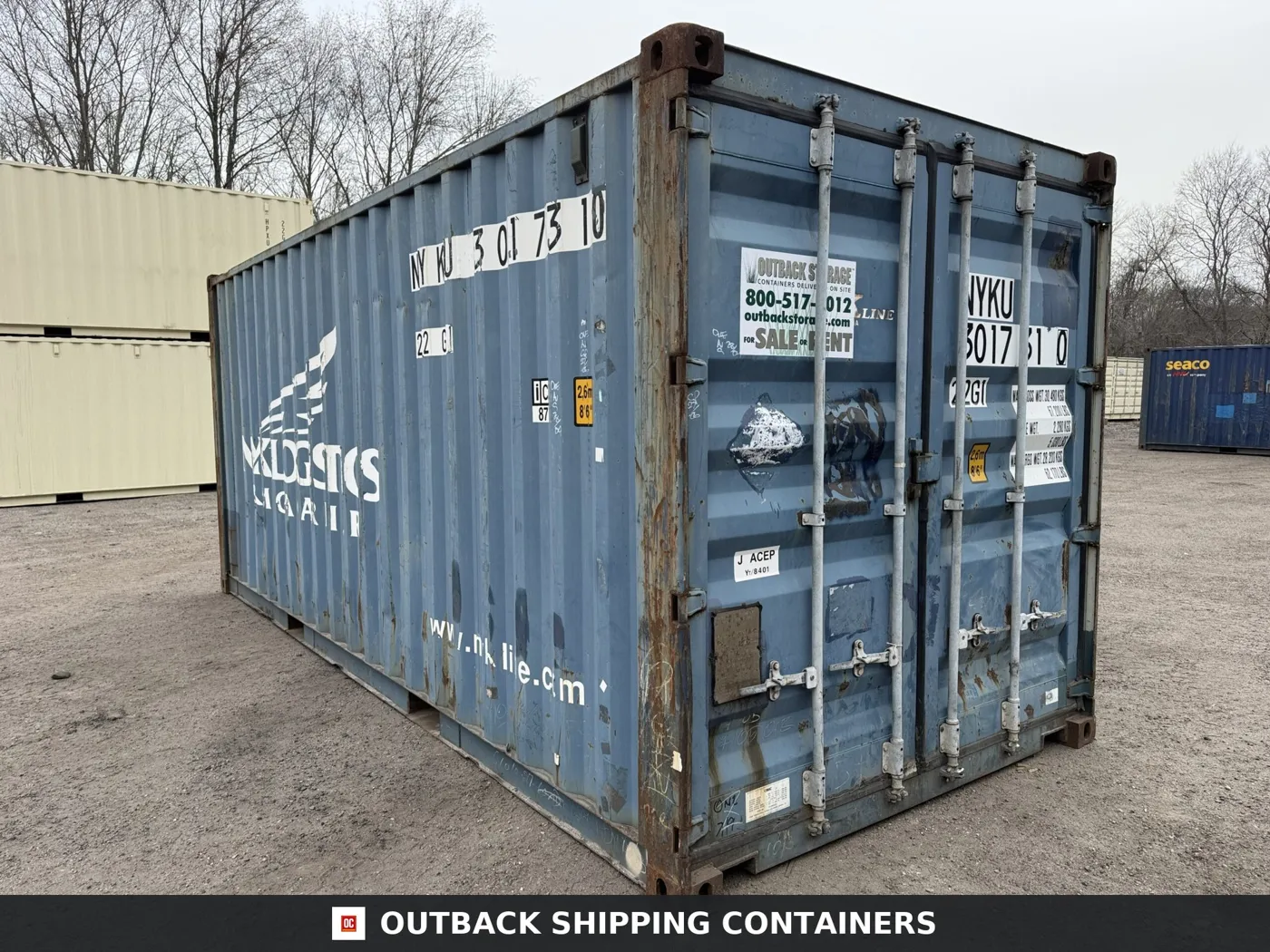 20ft Used Shipping Container – Wind & Watertight – Blue – Unit NYKU301731-0