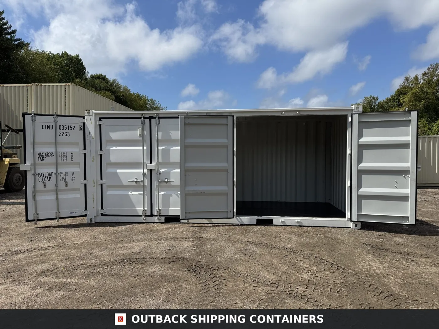 20ft New Shipping Container – Wind & Watertight – White – Unit CIMU035152-6