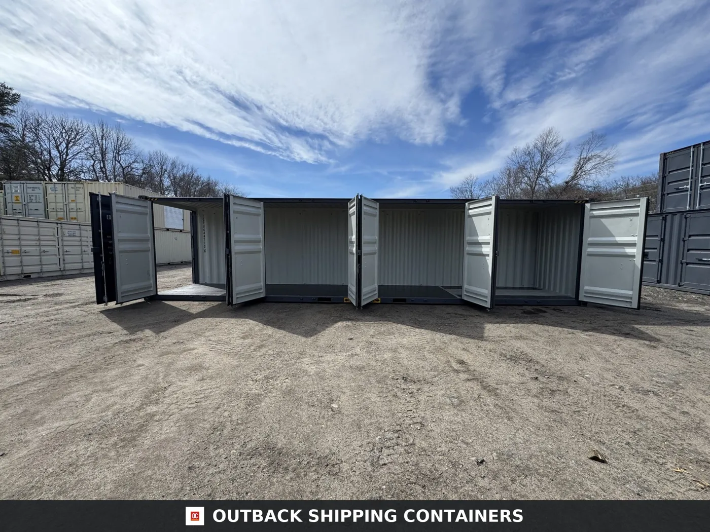 40ft New High Cube Shipping Container – Wind & Watertight – Dk Gray – Unit EPQU644770-6