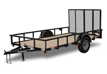 Contractor Grade Single Axle Landscape Utility Trailers 3″ Angle Frame and Tongue, 2x2x1/8 Tubing Top Rail GVWR 2,990 lb.