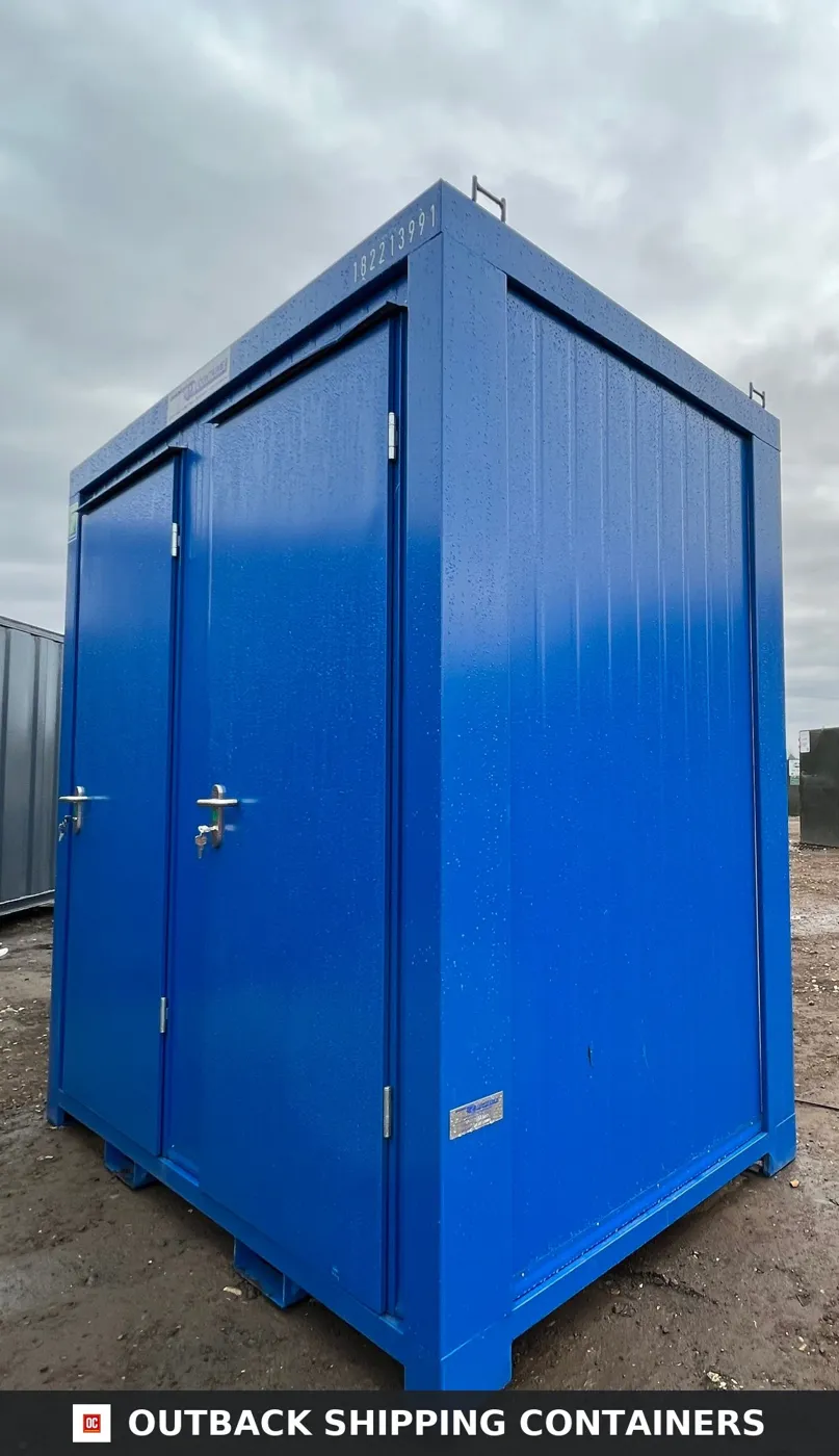 Shower Block with Toilet Block — 8 x 5 ft Brand New Portable Containex — Blue — No 855