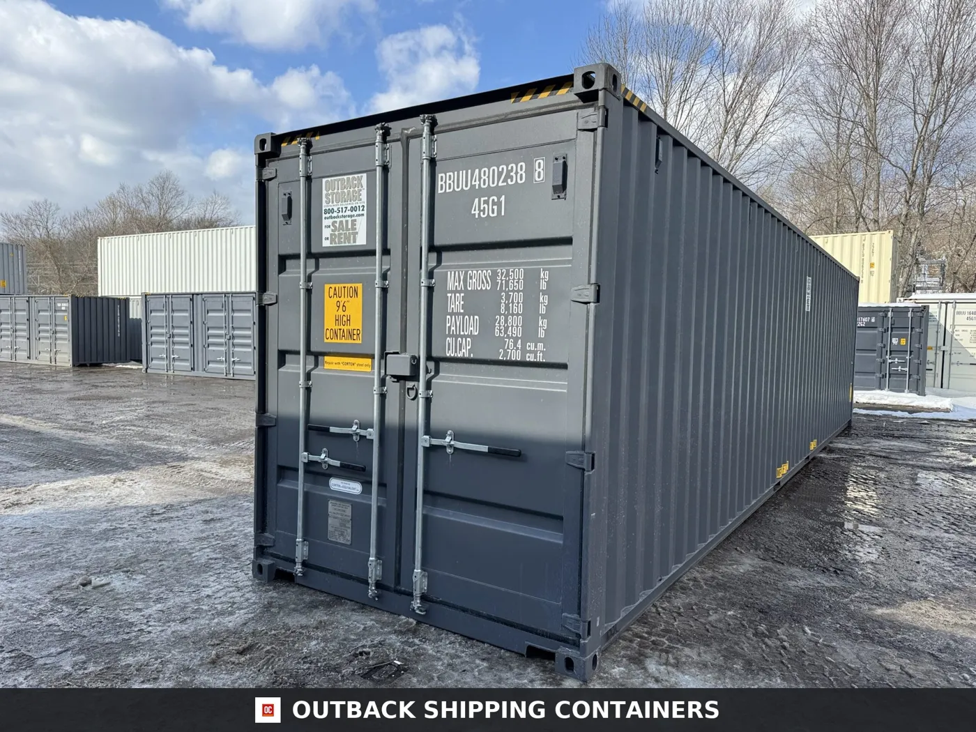 40ft New High Cube Shipping Container – Wind & Watertight – Unit BBUU480238-8