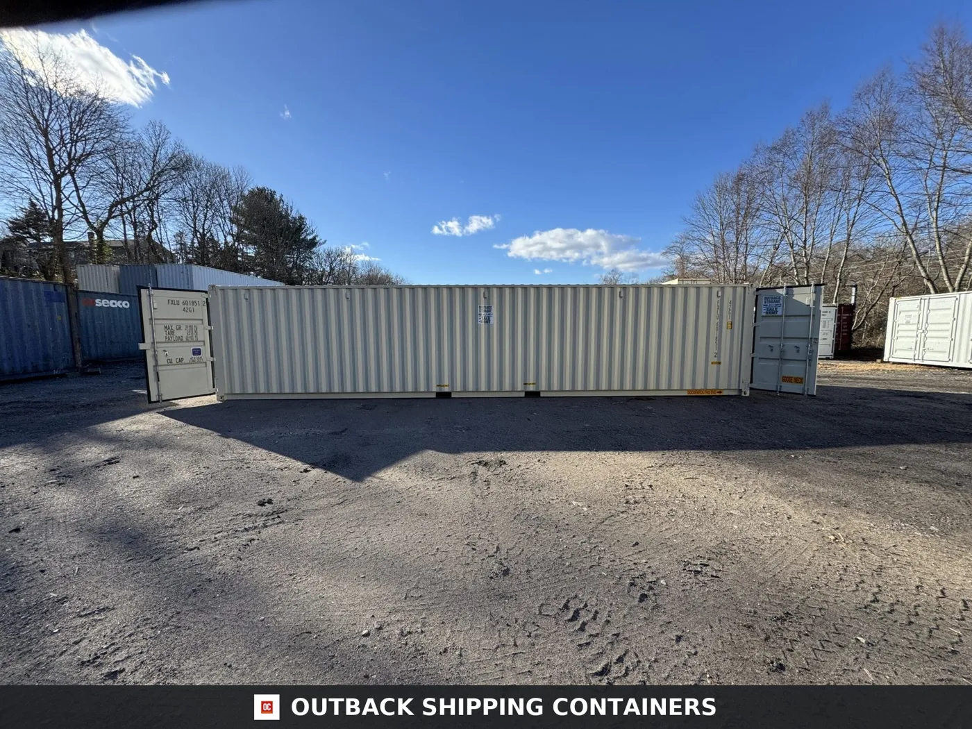 40ft New Shipping Container – Wind & Watertight – Beige – Unit FXLU601851-2