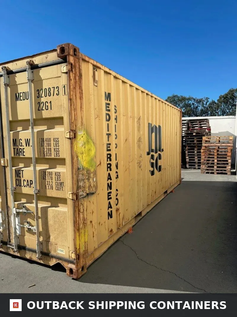 Used 20ft Conex Shipping / Storage Container – Yellow/Gold