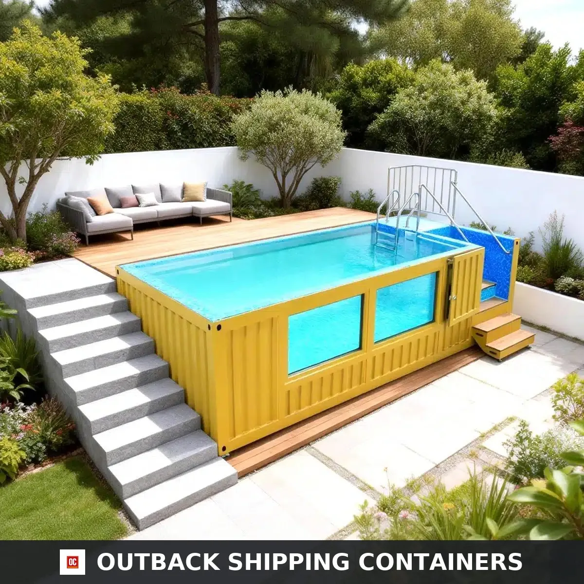 20ft Luxury Container Swimming Pool with Glass Viewing Panel
