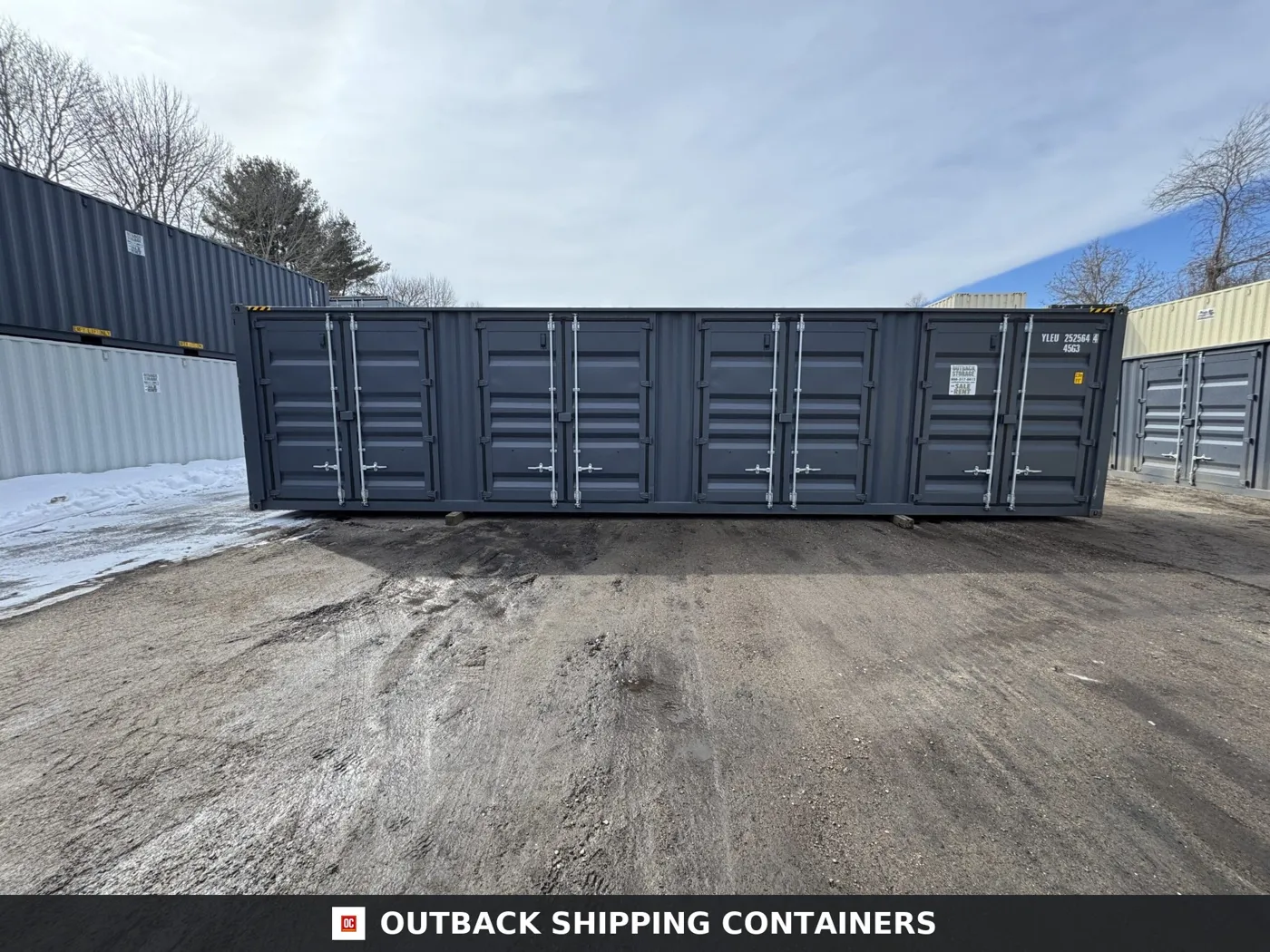 40ft New High Cube Shipping Container – Wind & Watertight – Dk Gray – Unit YLEU252564-4