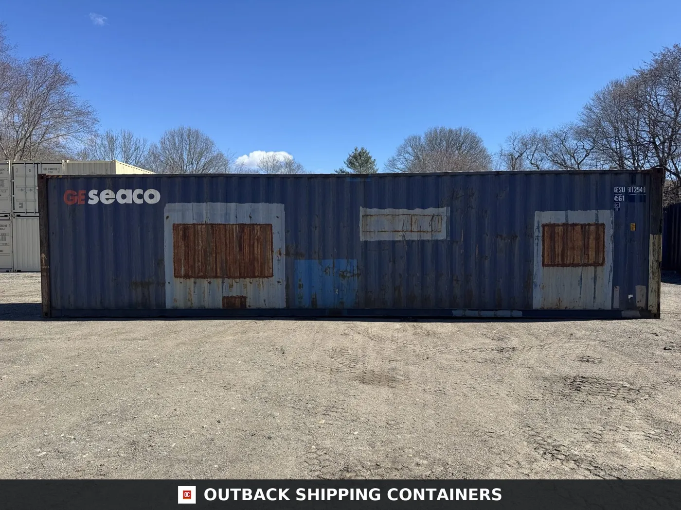 40ft Used High Cube Shipping Container – Wind & Watertight – Blue – Unit GESU601254-9
