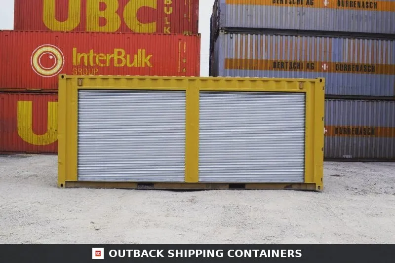 Yellow 20ft Used Container – Dual Side Roll-Up Doors