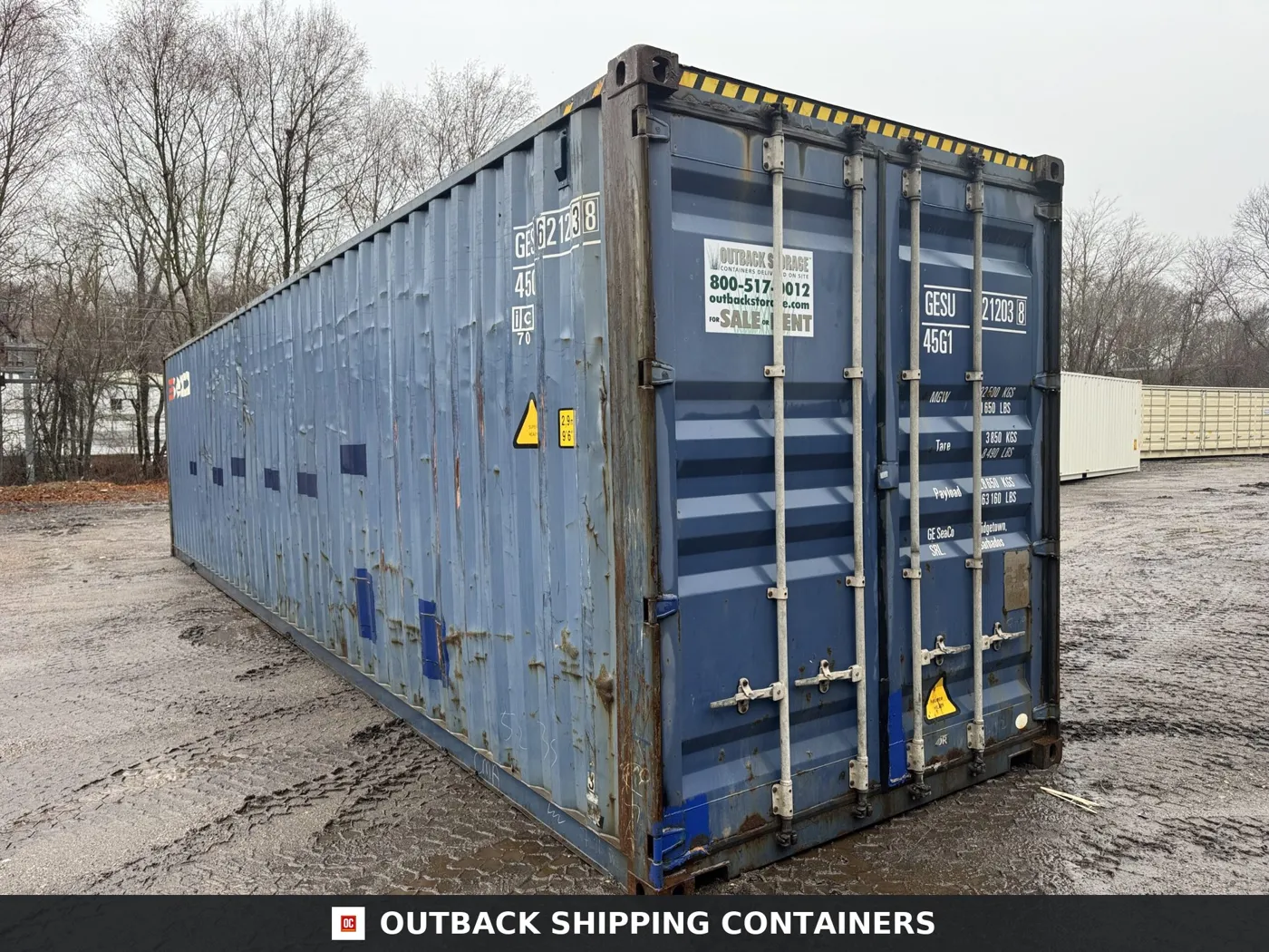 40ft Used High Cube Shipping Container – Wind & Watertight – Blue – Unit GESU621203-8