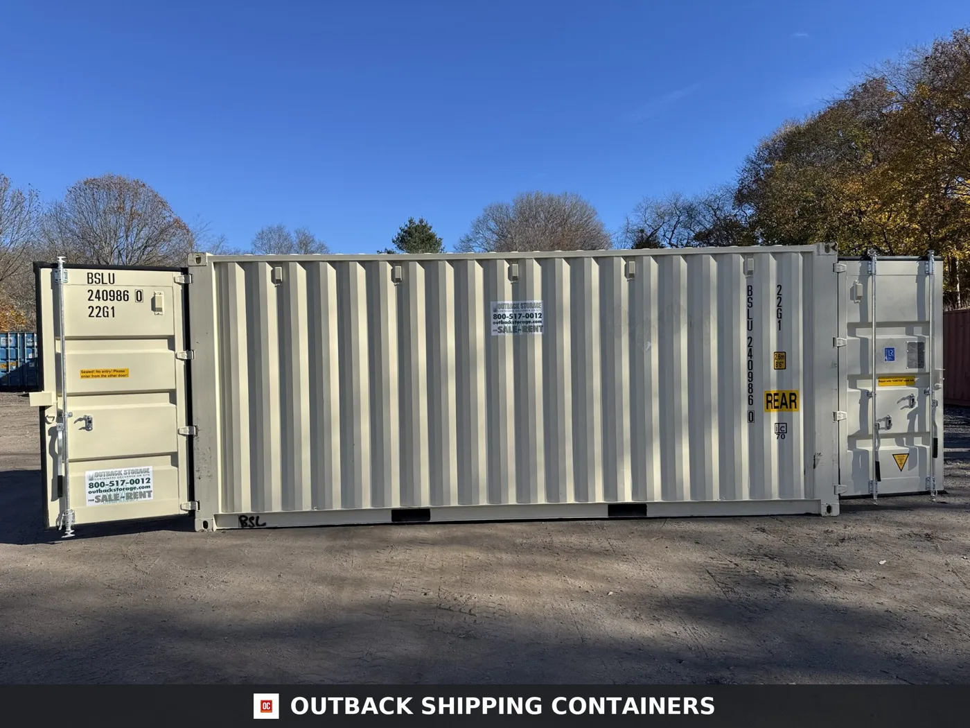 20ft New Shipping Container – Wind & Watertight – Beige – Unit BSLU240986-0