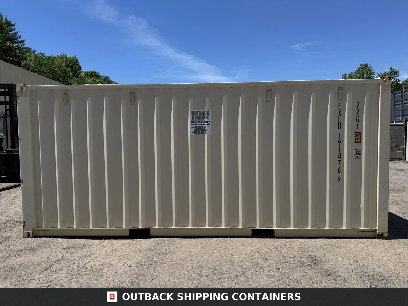 20ft Used Shipping Container – Wind & Watertight – Beige – Unit FXLU191476-9