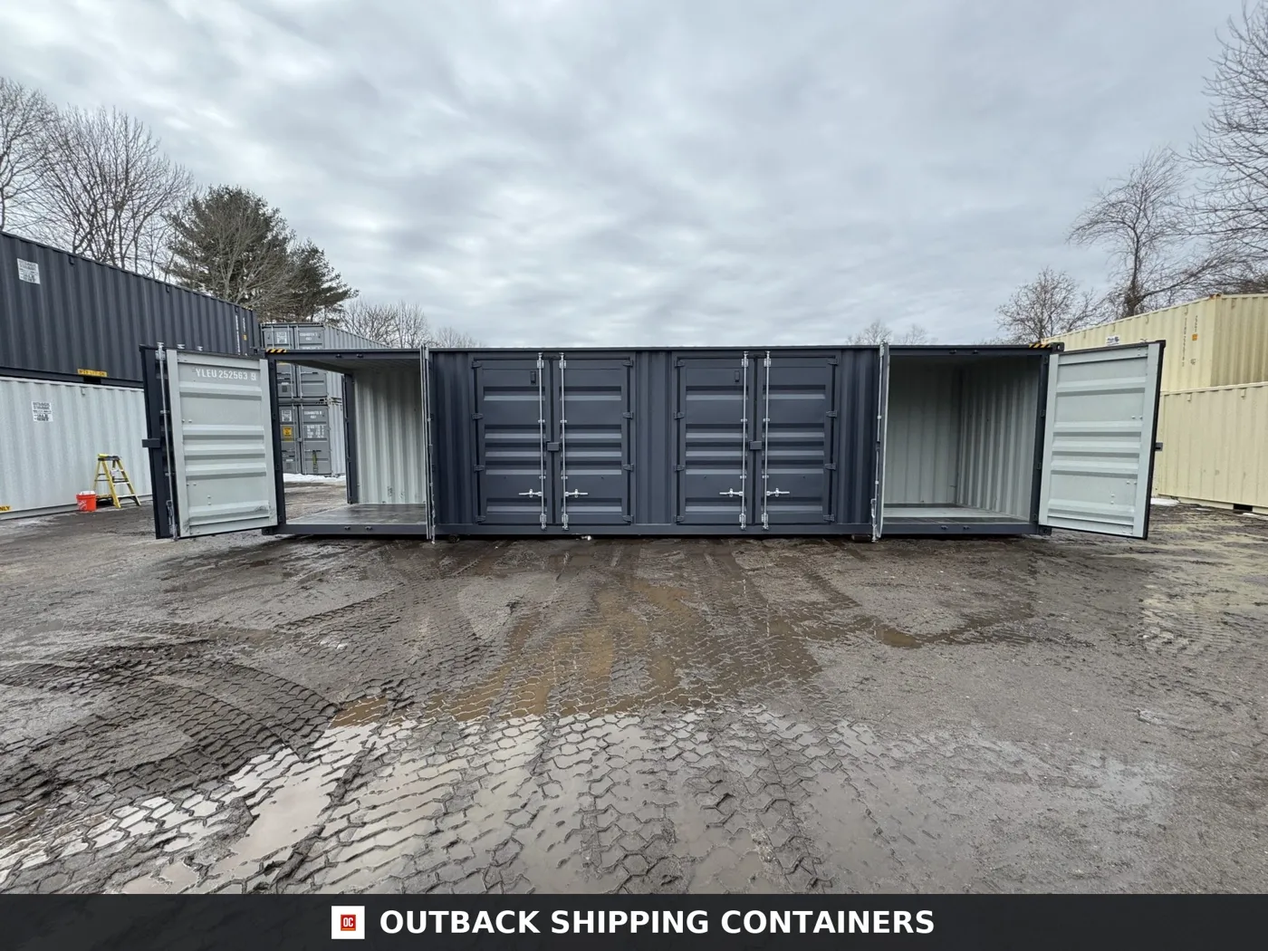 40ft New High Cube Shipping Container – Wind & Watertight – Dk Gray – Unit YLEU252563-9