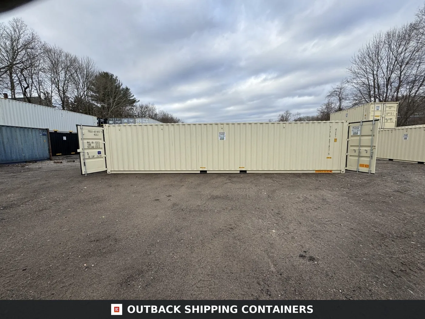 40ft New Shipping Container – Wind & Watertight – Beige – Unit FXLU601857-5