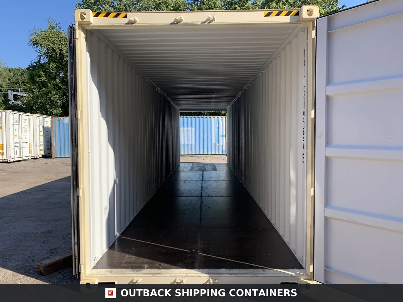 40ft New High Cube Shipping Container – Wind & Watertight – Beige – Unit FXLU819397-8