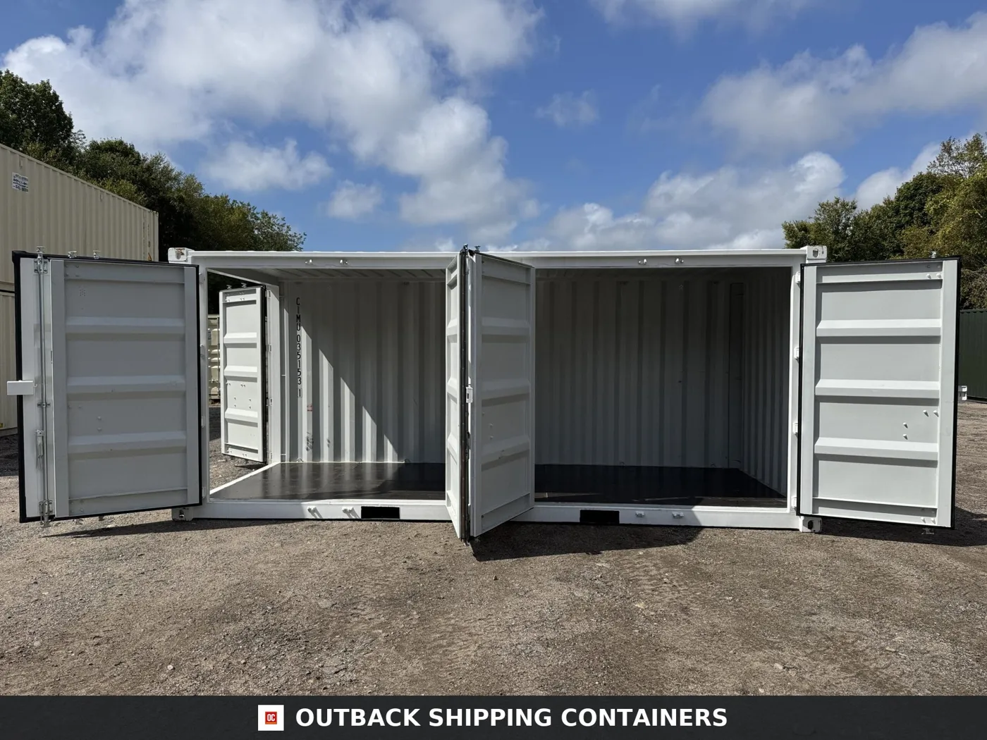 20ft New Shipping Container – Wind & Watertight – White – Unit CIMU035153-1