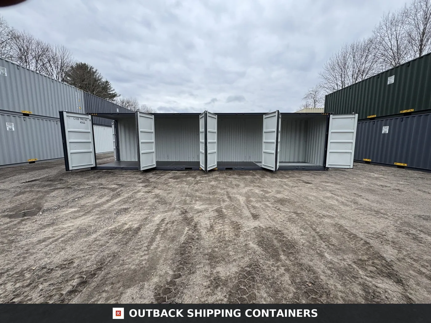 40ft New High Cube Shipping Container – Wind & Watertight – Dk Gray – Unit CICU790162-4